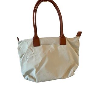 Universal Thread Cream Tote Bag with Brown Handles